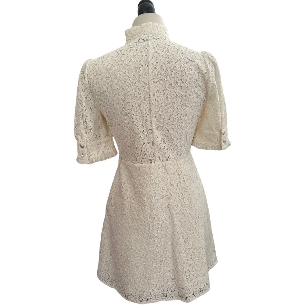 Zara Lacey Floral Lined Rhinestone Button Party Dress S - Picture 8 of 13
